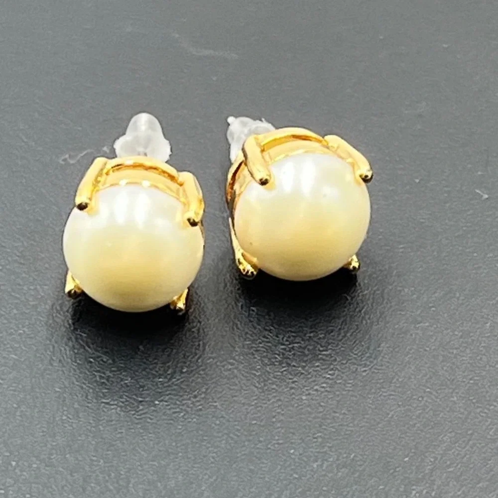 Kate Spade New York Cream Imitation Pearl Gumdrop Gold Plated Stud Earrings